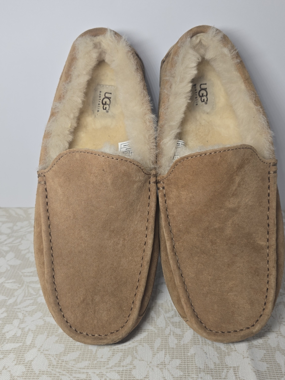 UGG Men's Suede Shearling Slip-Ons - Chestnut Tan